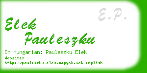 elek pauleszku business card